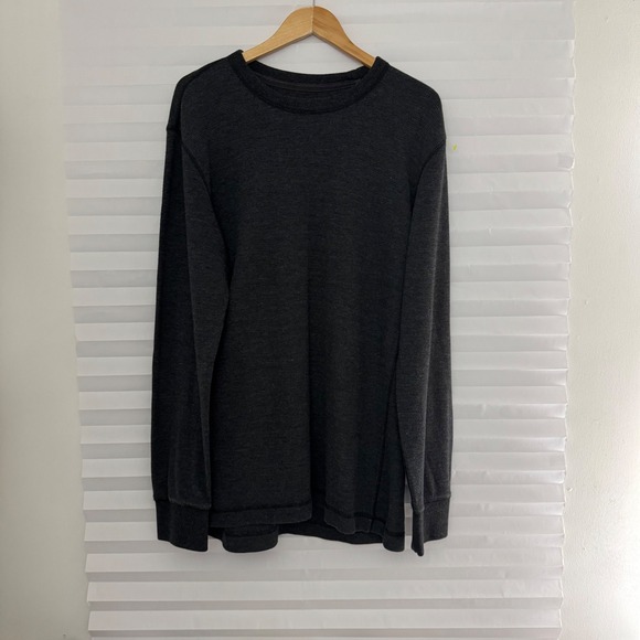 Eddie Bauer Other - Eddie Bauer Mens Thermal Shirt Charcoal Gray Waffle Knit Long Sleeve Tall Large